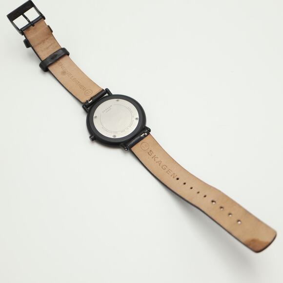 Skagen Signatur Alphabet Black Slim Unisex 36mm Watch Leather with New Battery